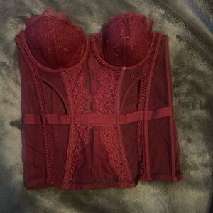 Victoria's Secret Burgundy Lace Bustier